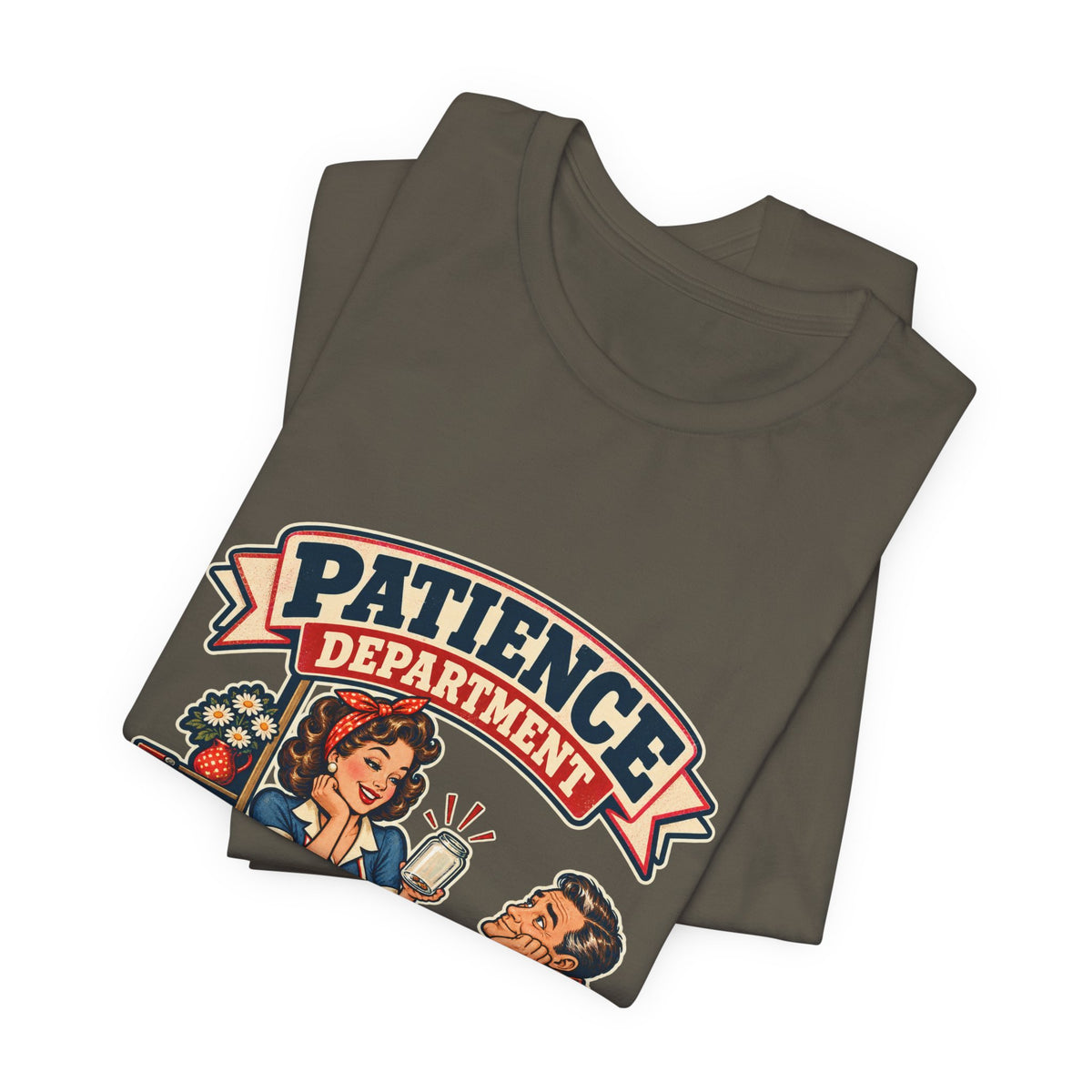 Patience Department Low Inventory Retro Diner Humor T-Shirt