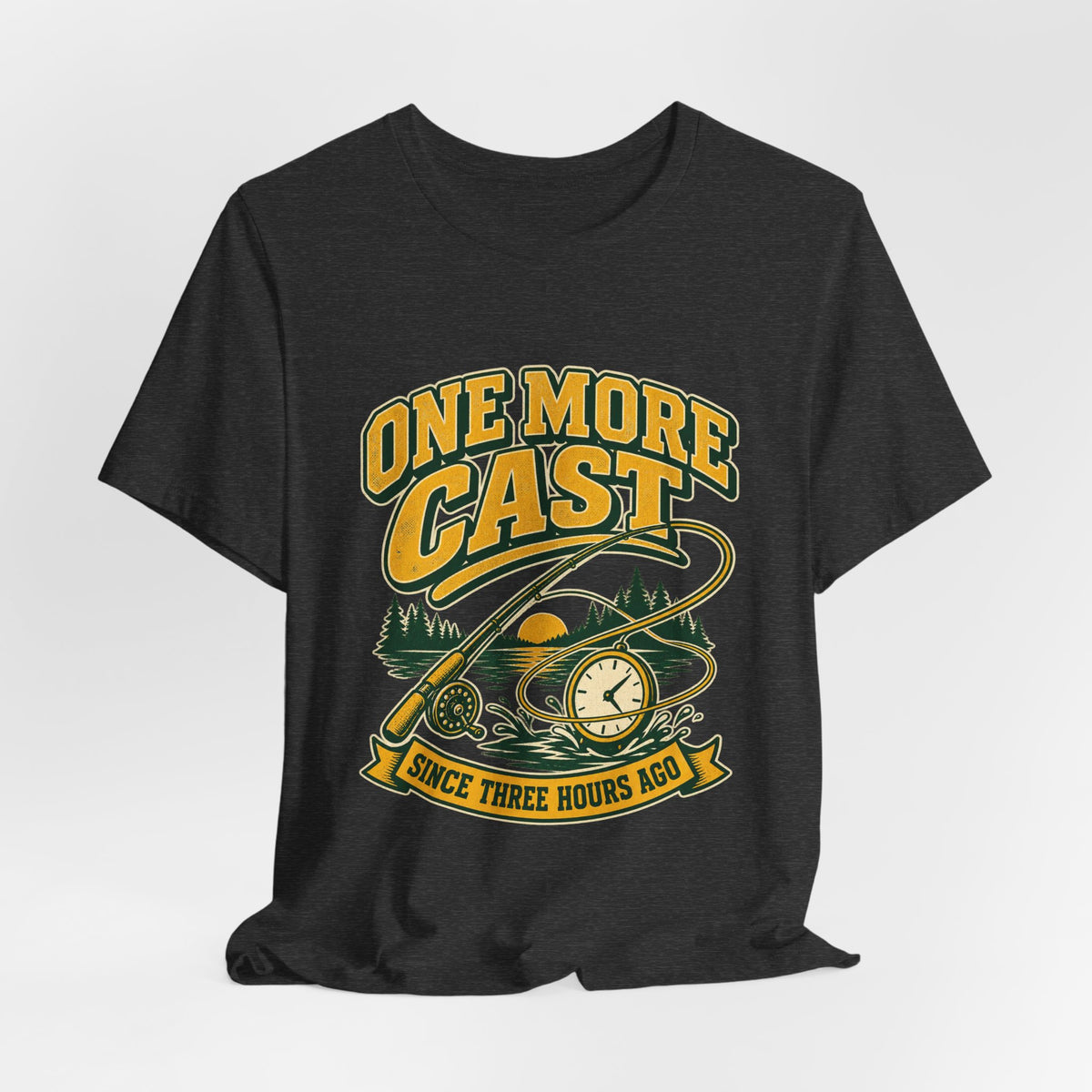 One More Cast Fishing T-Shirt — Vintage Angler Lake Tee