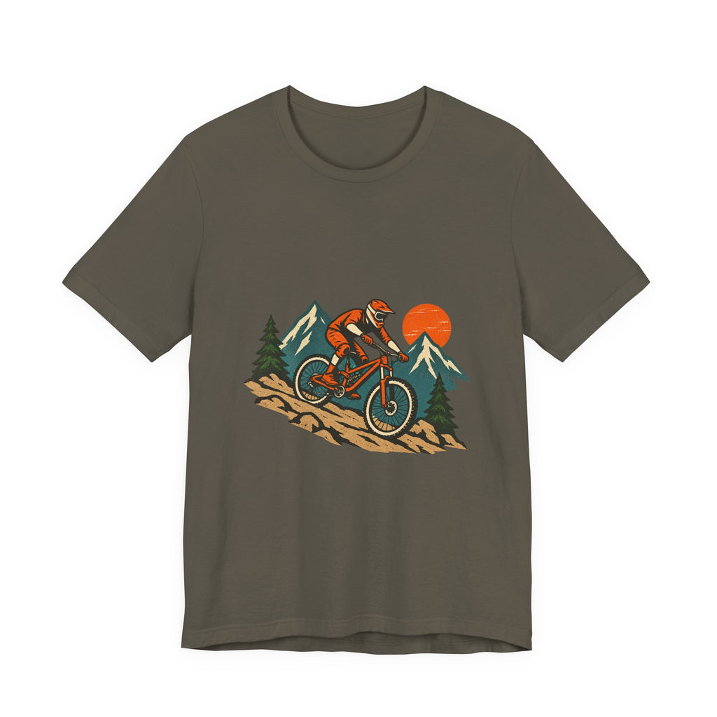 Vintage Mountain Biker Tee, Retro Downhill Cycling and Alpine Trail Shirt
