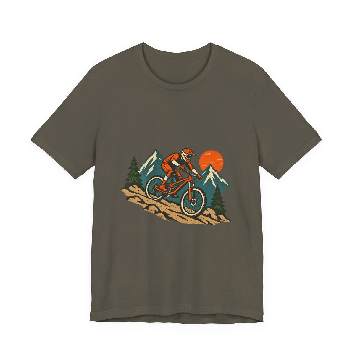 Vintage Mountain Biker Tee, Retro Downhill Cycling and Alpine Trail Shirt