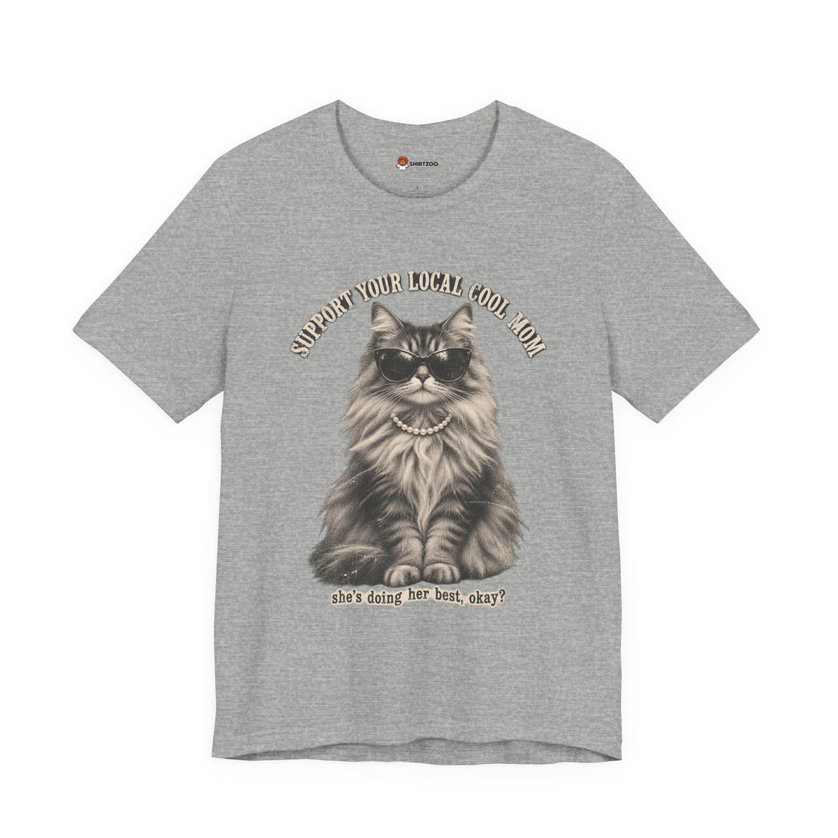 Cat T-Shirt — "Support Your Woman, Your Mom, Your Doge" Cute Vintage Cat Graphic Tee