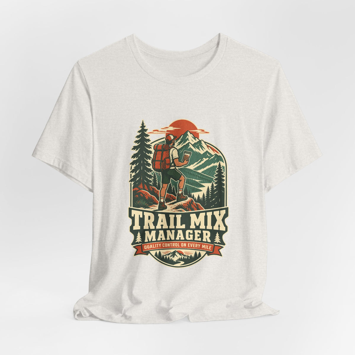 Trail Mix Manager T-Shirt — Quality Control on Every Mile Vintage Hiking Tee