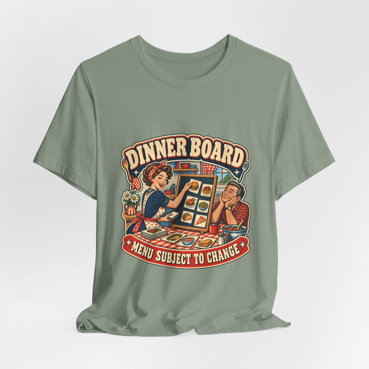 Dinner Board Menu Subject to Change Retro Vintage Food Humor T-Shirt
