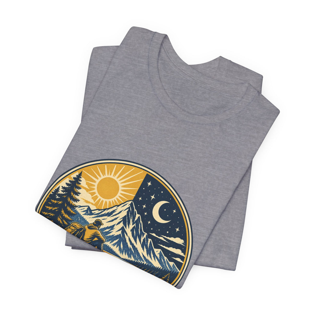 Mountain Time T-Shirt, No Clock Required Vintage Hiking Mountain Lake Tee