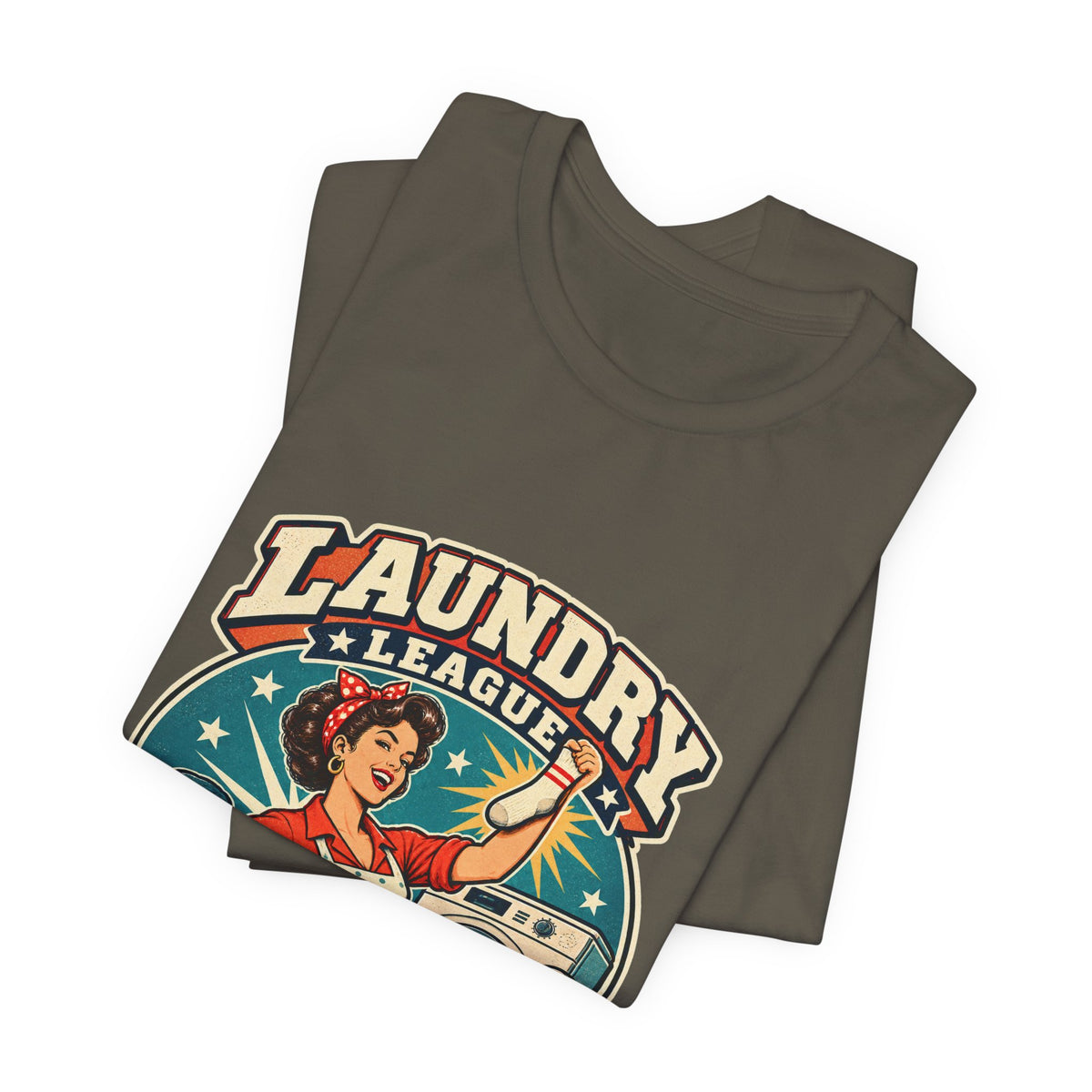 Laundry League Undefeated T-Shirt, Vintage Retro Laundry Room Humor Tee