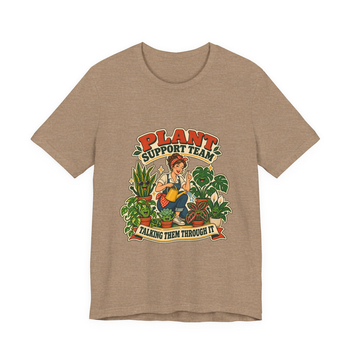 Plant Support Team T-Shirt, Talking Them Through It Vintage Plant Lady Tee