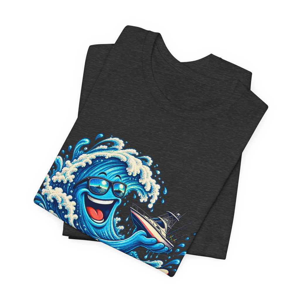 Aquaholic T-Shirt, Vintage Ocean Wave Humor Tee for Boating and Fishing Fans