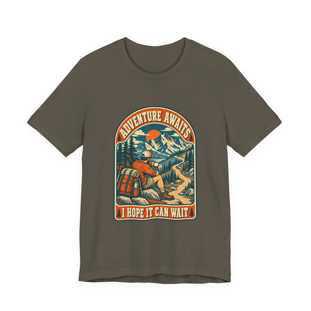 Adventure Awaits Hiking T-Shirt – Vintage Mountain Trail Hiker Tee
