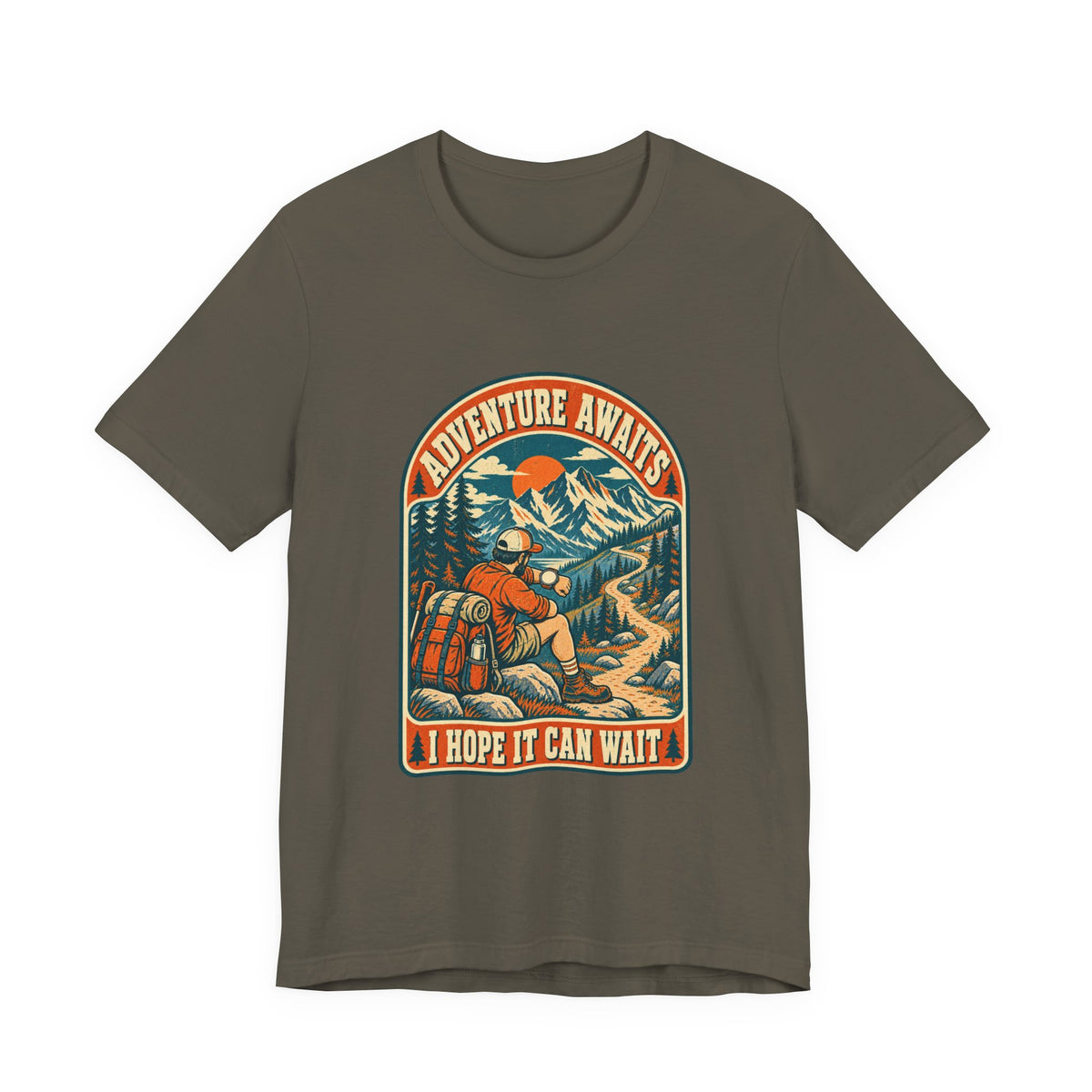 Adventure Awaits Hiking T-Shirt – Vintage Mountain Trail Hiker Tee