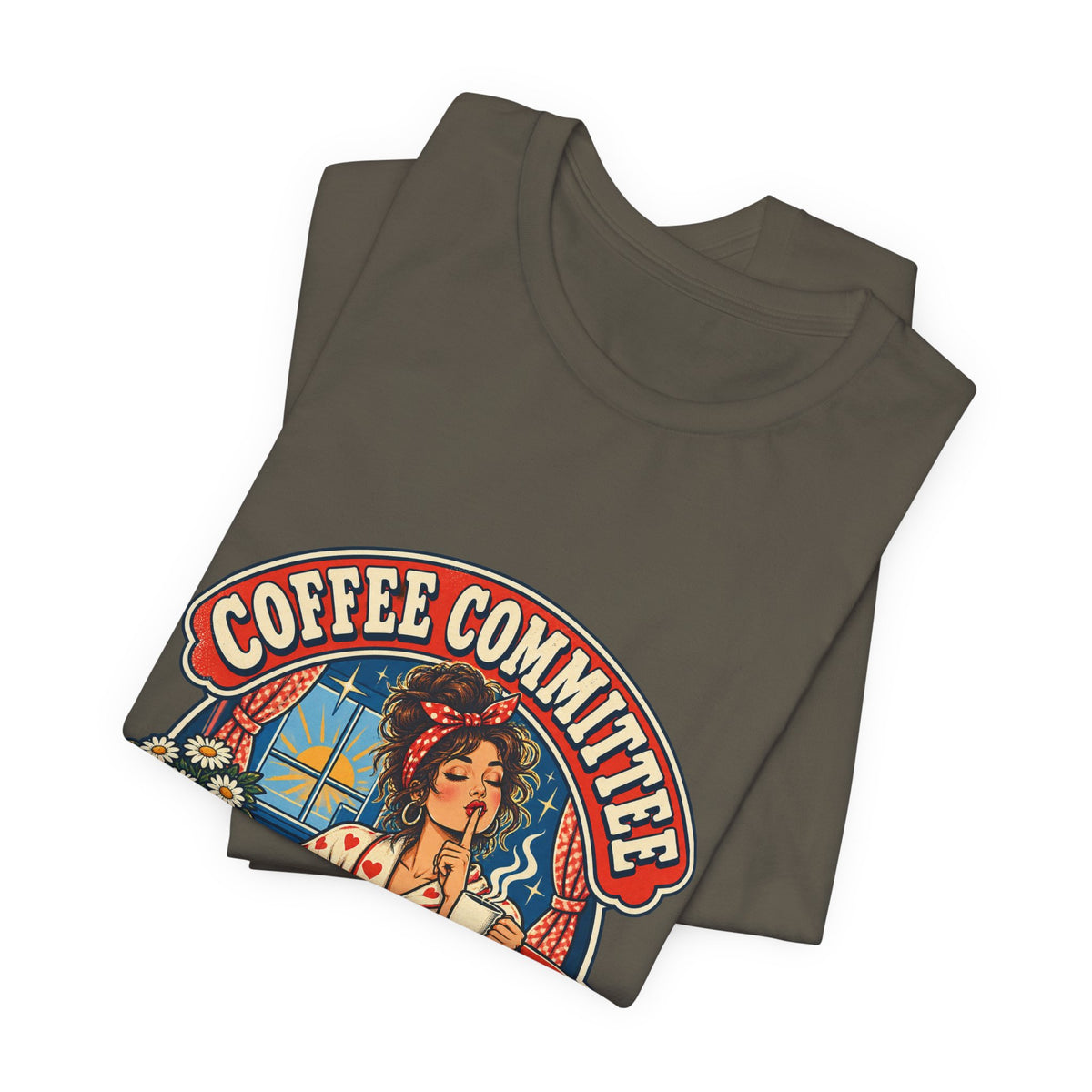 Coffee Committee T-Shirt, Meeting Before Talking Retro Coffee Lover Tee