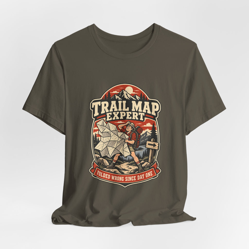 Trail Map Expert T-Shirt — Folded Wrong Since Day One Vintage Hiking Tee