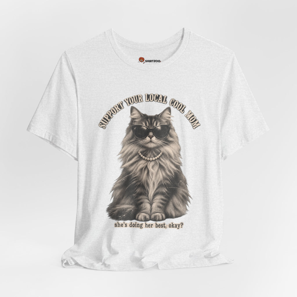 Cat T-Shirt — "Support Your Woman, Your Mom, Your Doge" Cute Vintage Cat Graphic Tee