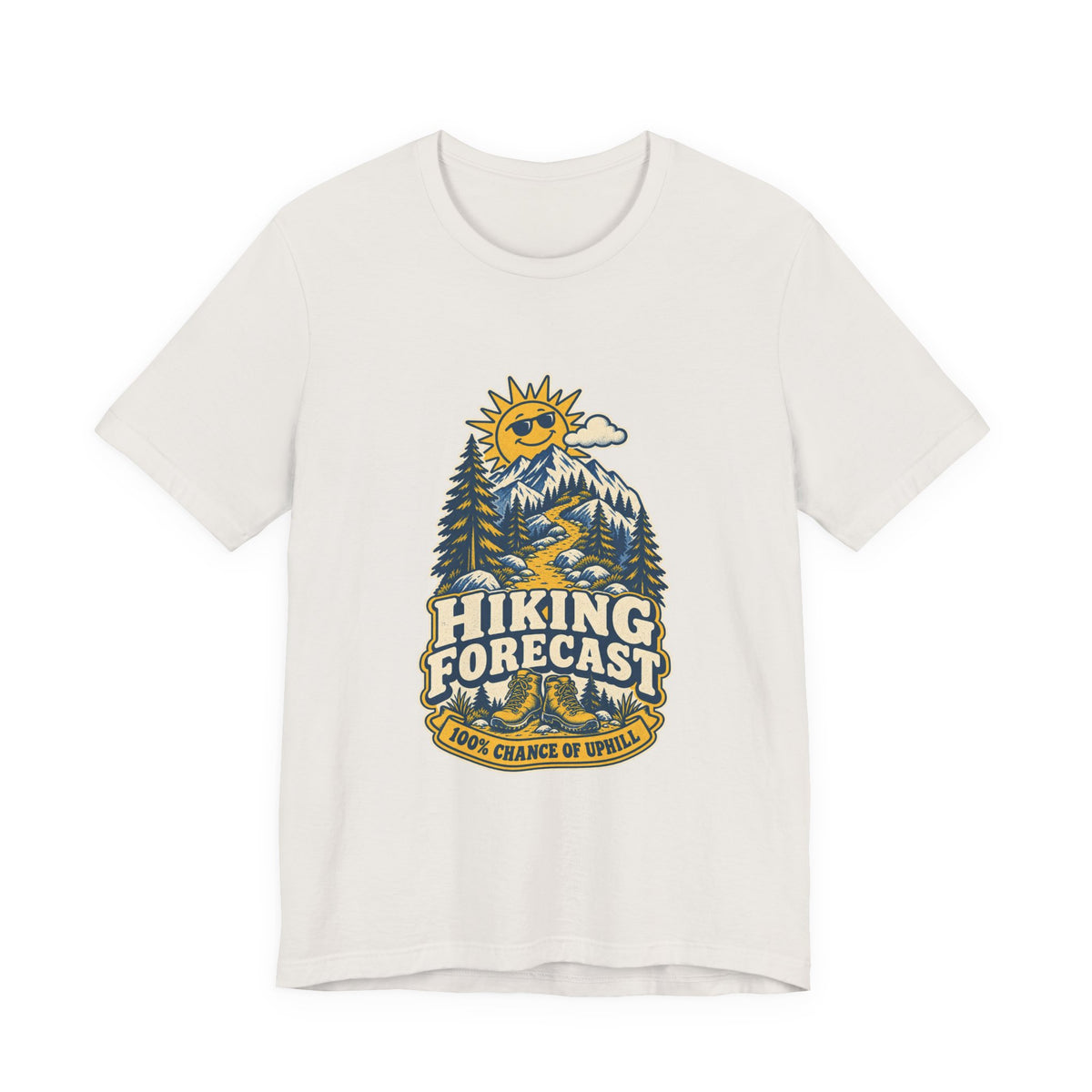 Hiking Forecast T-Shirt — 100% Chance of Uphill Vintage Mountain Tee