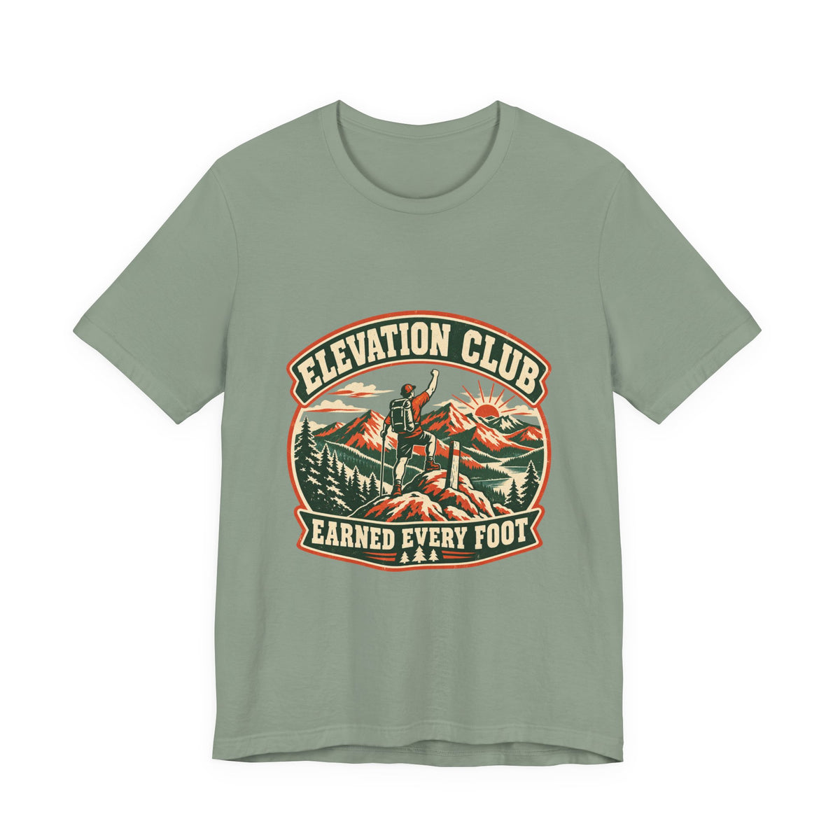 Elevation Club Hiking T-Shirt — Earned Every Foot Vintage Mountain Trekking Tee