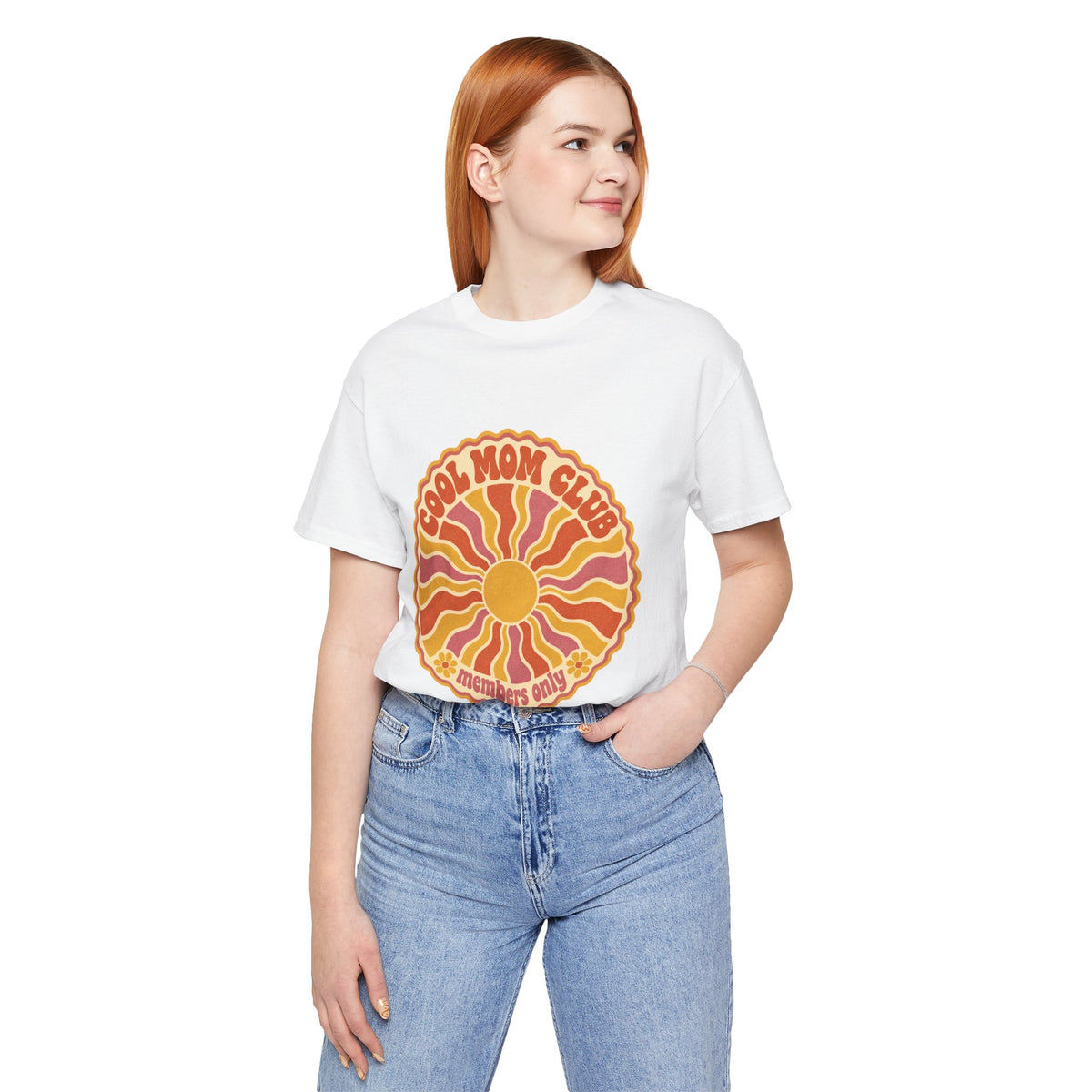 Cool Mom Club Tee — Retro Sun Graphic "Members Only" Mother's Day Shirt