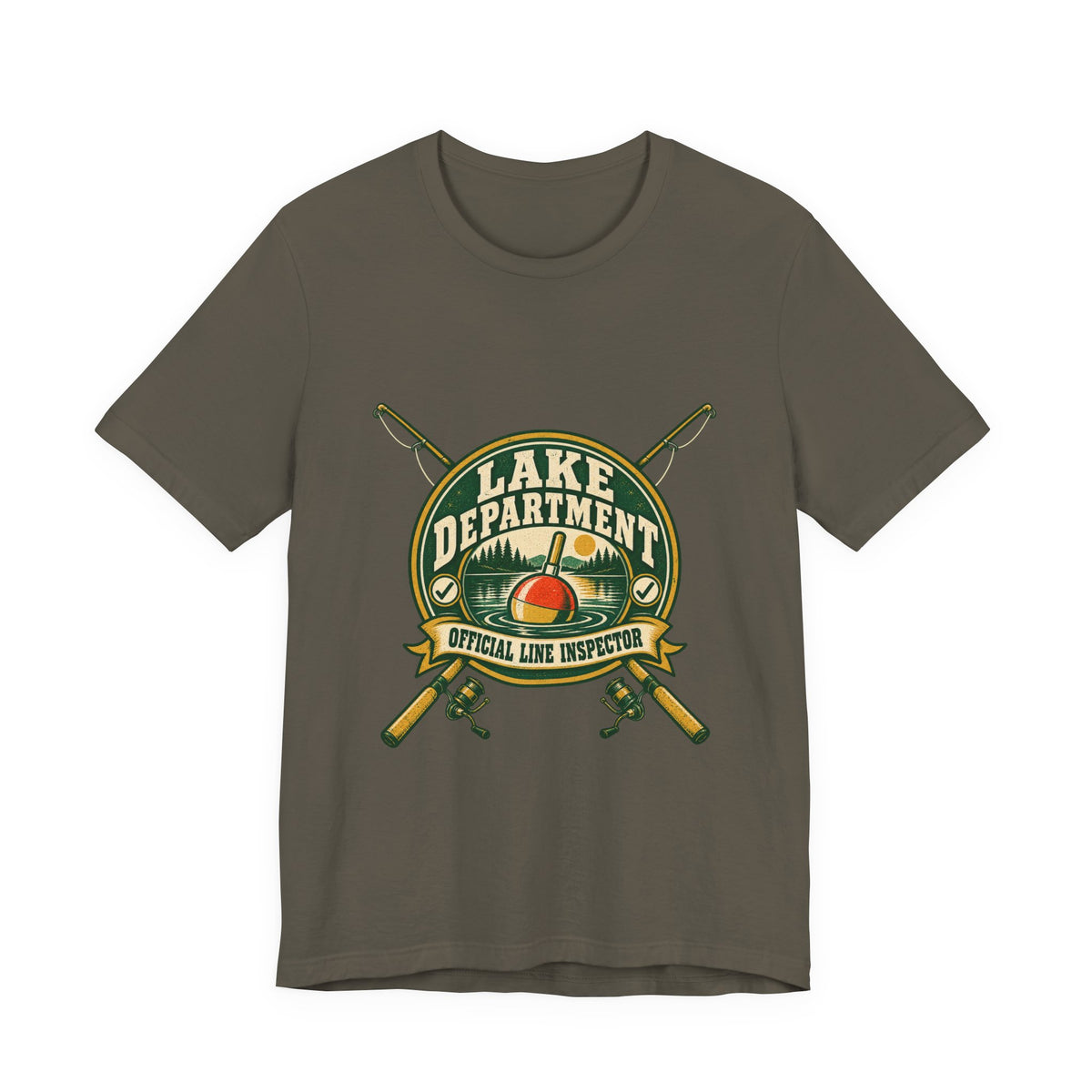 Lake Department Official Line Inspector T-Shirt — Vintage Fishing Badge Tee