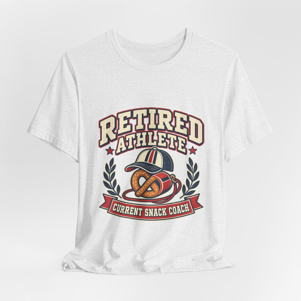 Retired Athlete Current Snack Coach T-Shirt, Funny Sports Pretzel Tee