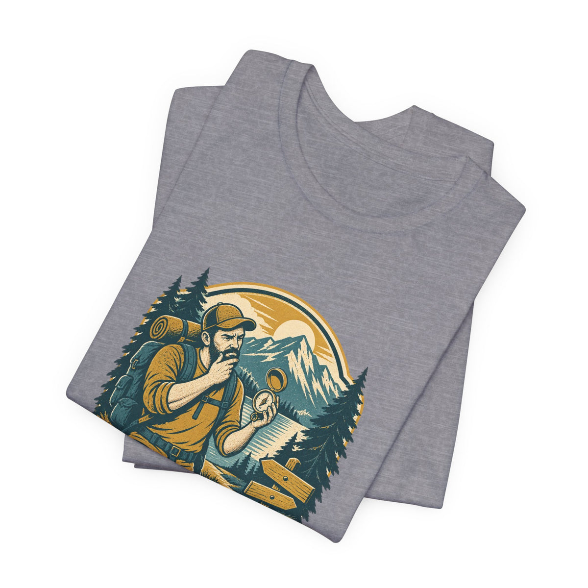 Serious Hiker T-Shirt — Casual Navigator Vintage Hiking Compass Mountain Tee