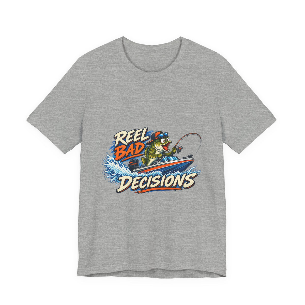 Reel Bad Decisions Fishing T-Shirt — Funny Bass Boat Angler Vintage Style Tee