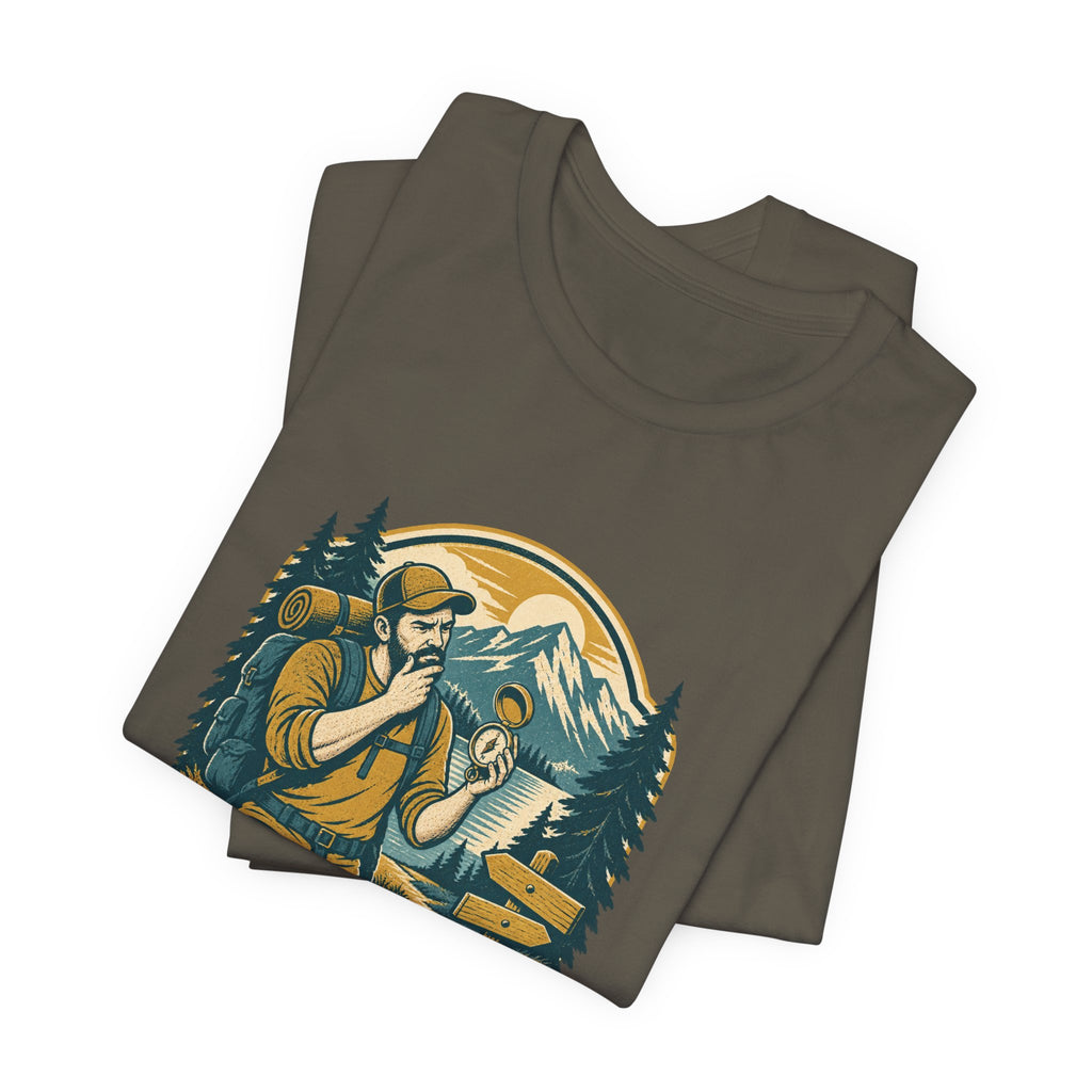 Serious Hiker T-Shirt — Casual Navigator Vintage Hiking Compass Mountain Tee