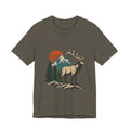 Vintage Elk Mountain T-Shirt, Retro Wilderness Deer and Pine Forest Graphic Tee