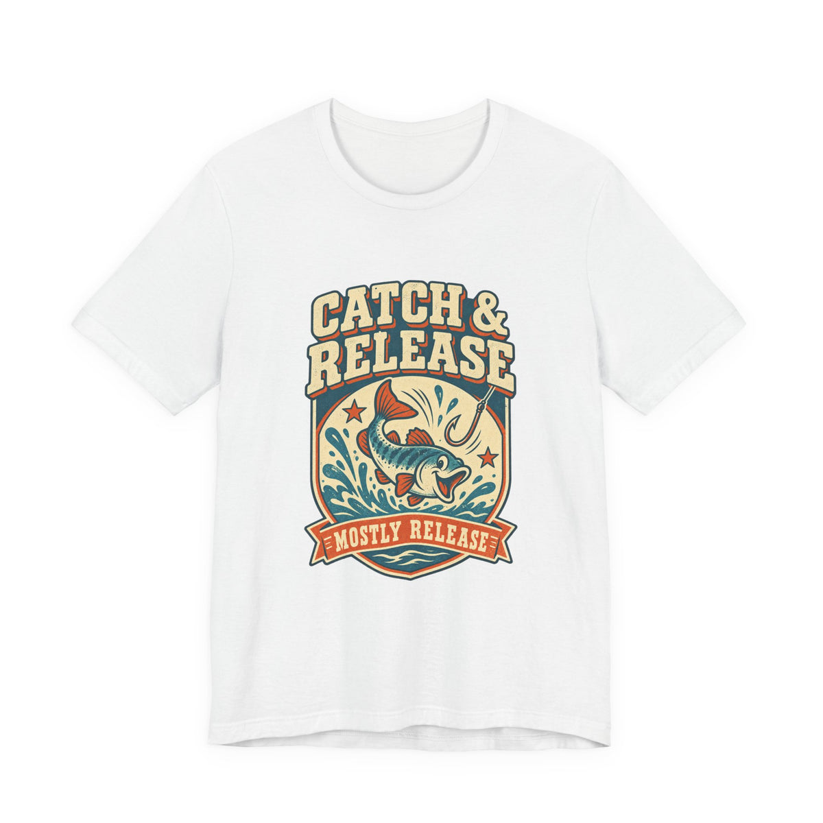 Catch & Release T-Shirt — Mostly Release Vintage Fishing Tee