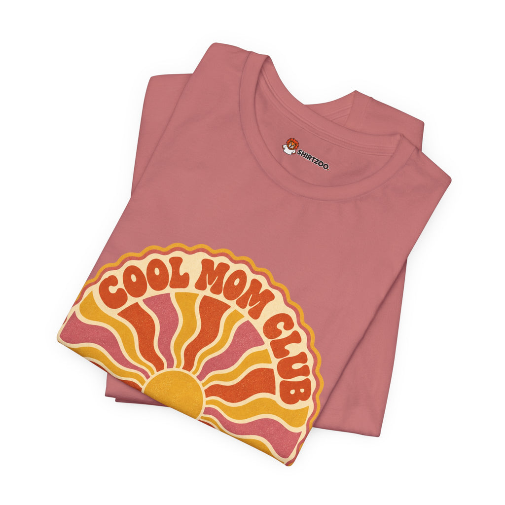Cool Mom Club Tee — Retro Sun Graphic "Members Only" Mother's Day Shirt