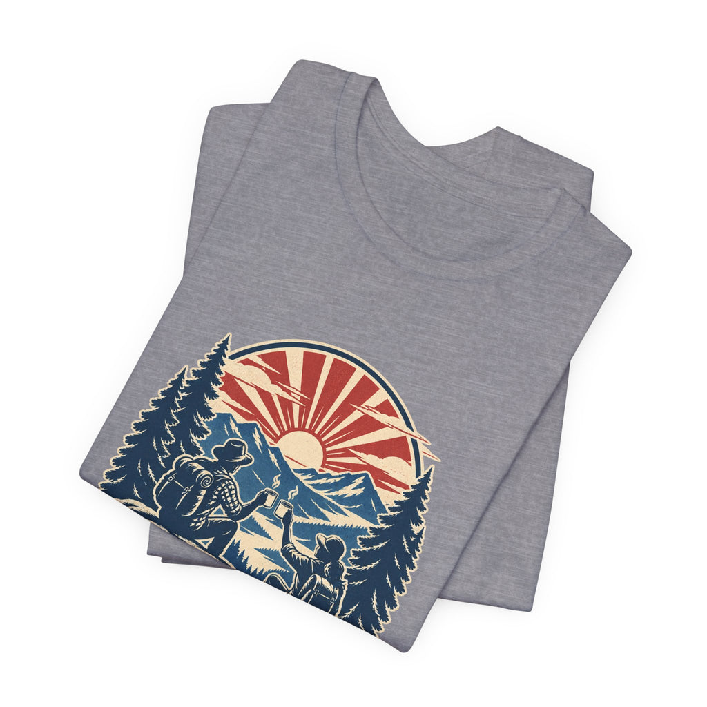 Sunrise Crew Hiking Tee — Running on Coffee & Views Vintage Mountain Shirt