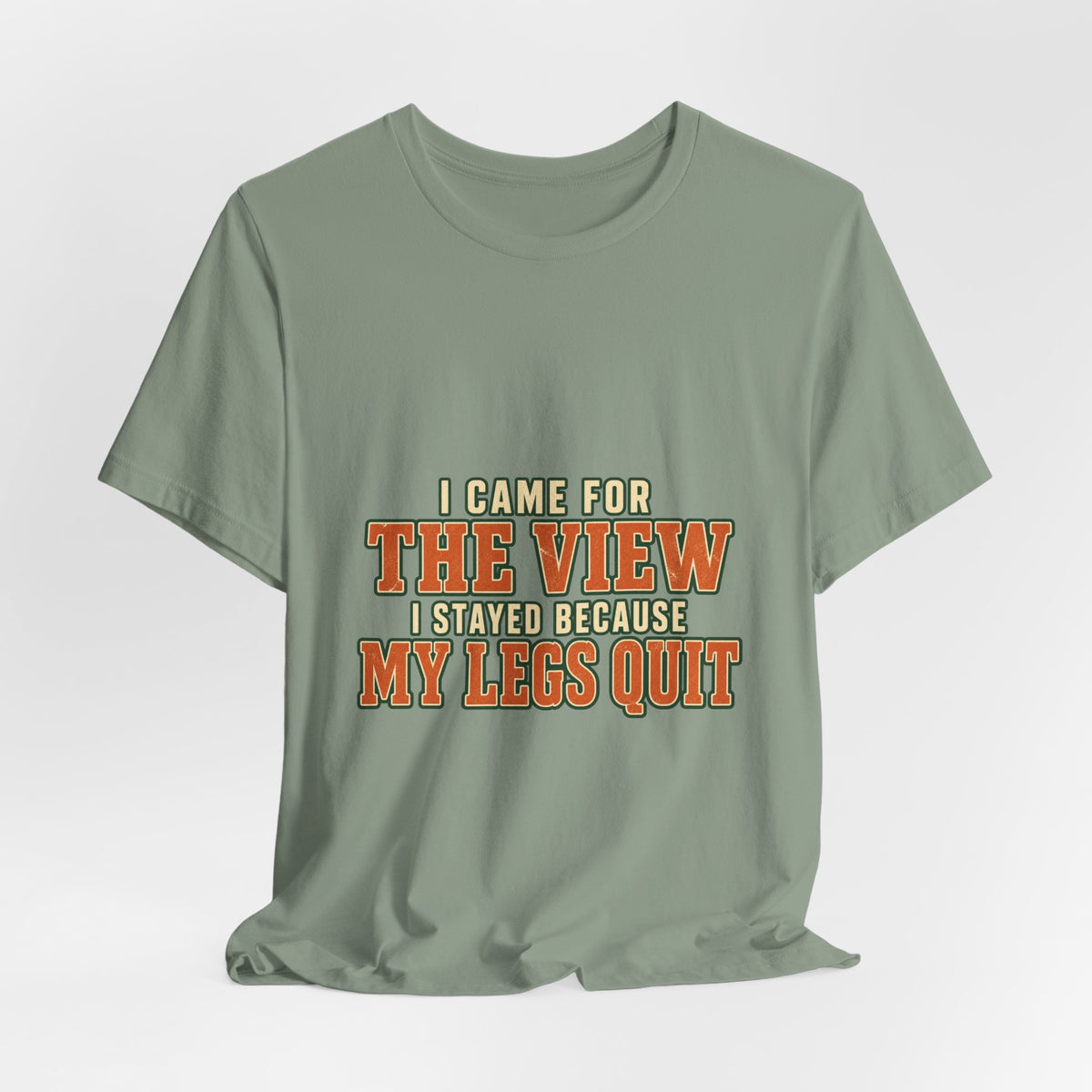 I Came for the View T-Shirt — My Legs Quit Funny Hiking Quote Tee