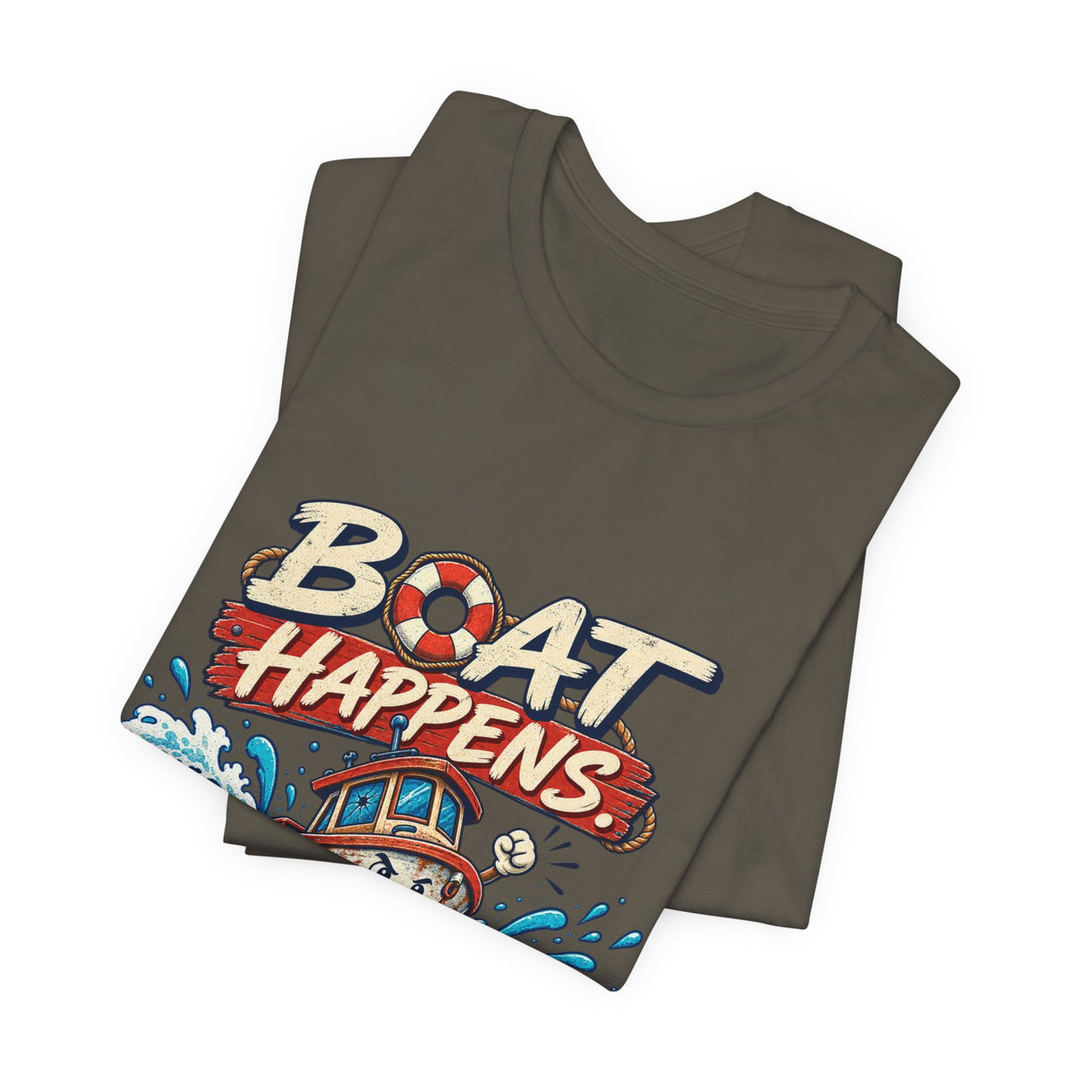 Boat Happens Stay Afloat T-Shirt — Funny Vintage Nautical Boat Humor Tee