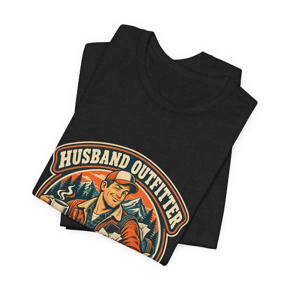 Husband Outfitter Coffee Keys Receipts T-Shirt — Retro Multitasker Husband Humor Tee