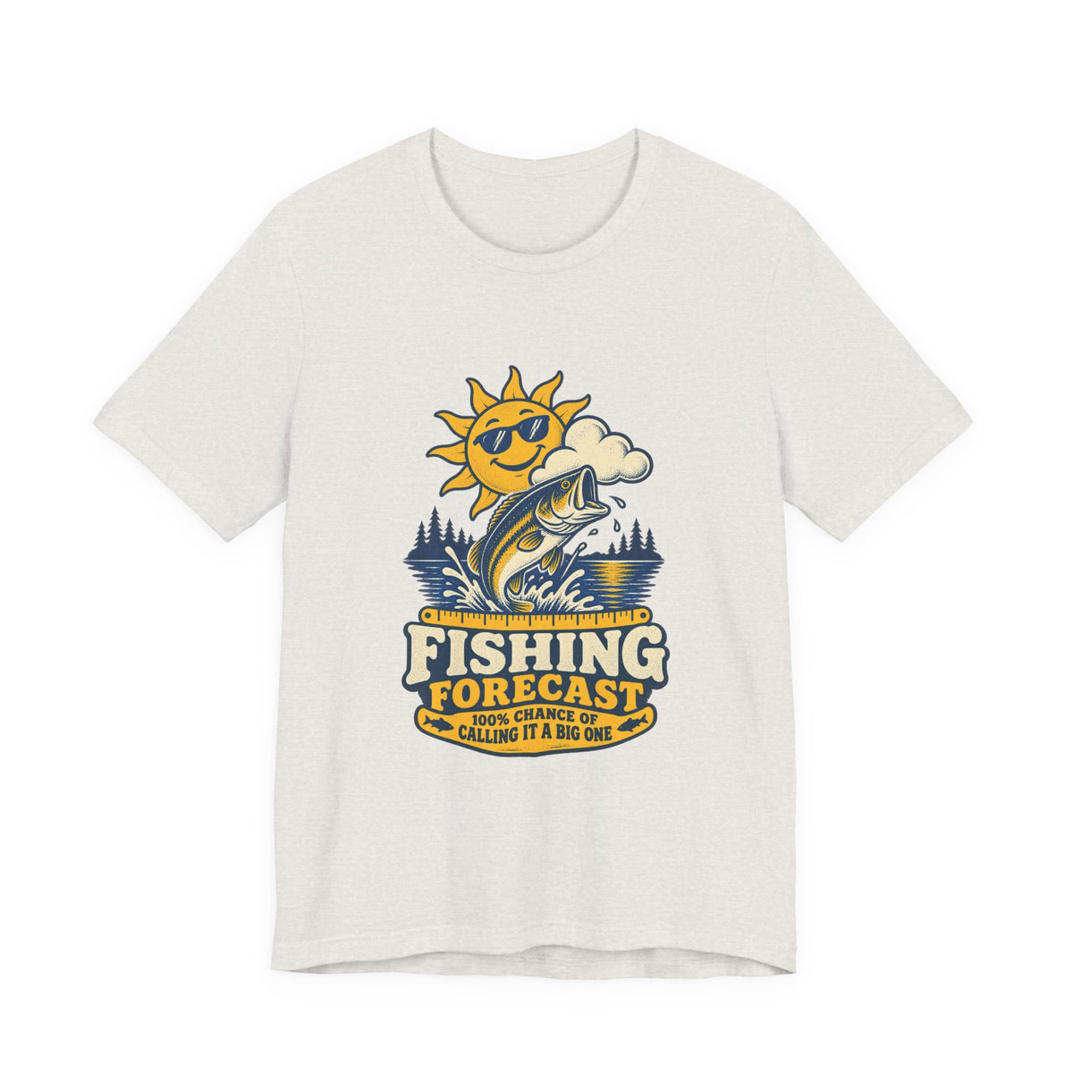 Fishing Forecast T-Shirt — 100% Chance of Calling It a Big One Vintage Fishing Tee