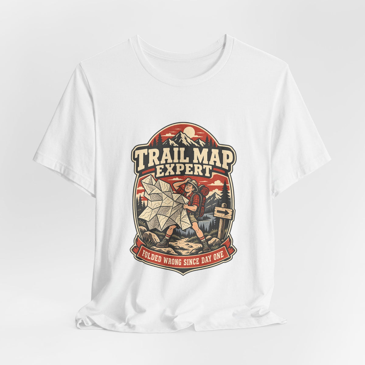 Trail Map Expert T-Shirt — Folded Wrong Since Day One Vintage Hiking Tee