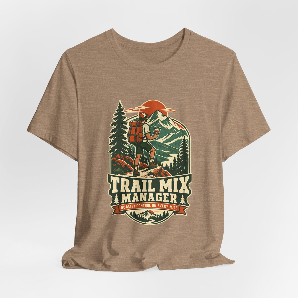 Trail Mix Manager T-Shirt — Quality Control on Every Mile Vintage Hiking Tee