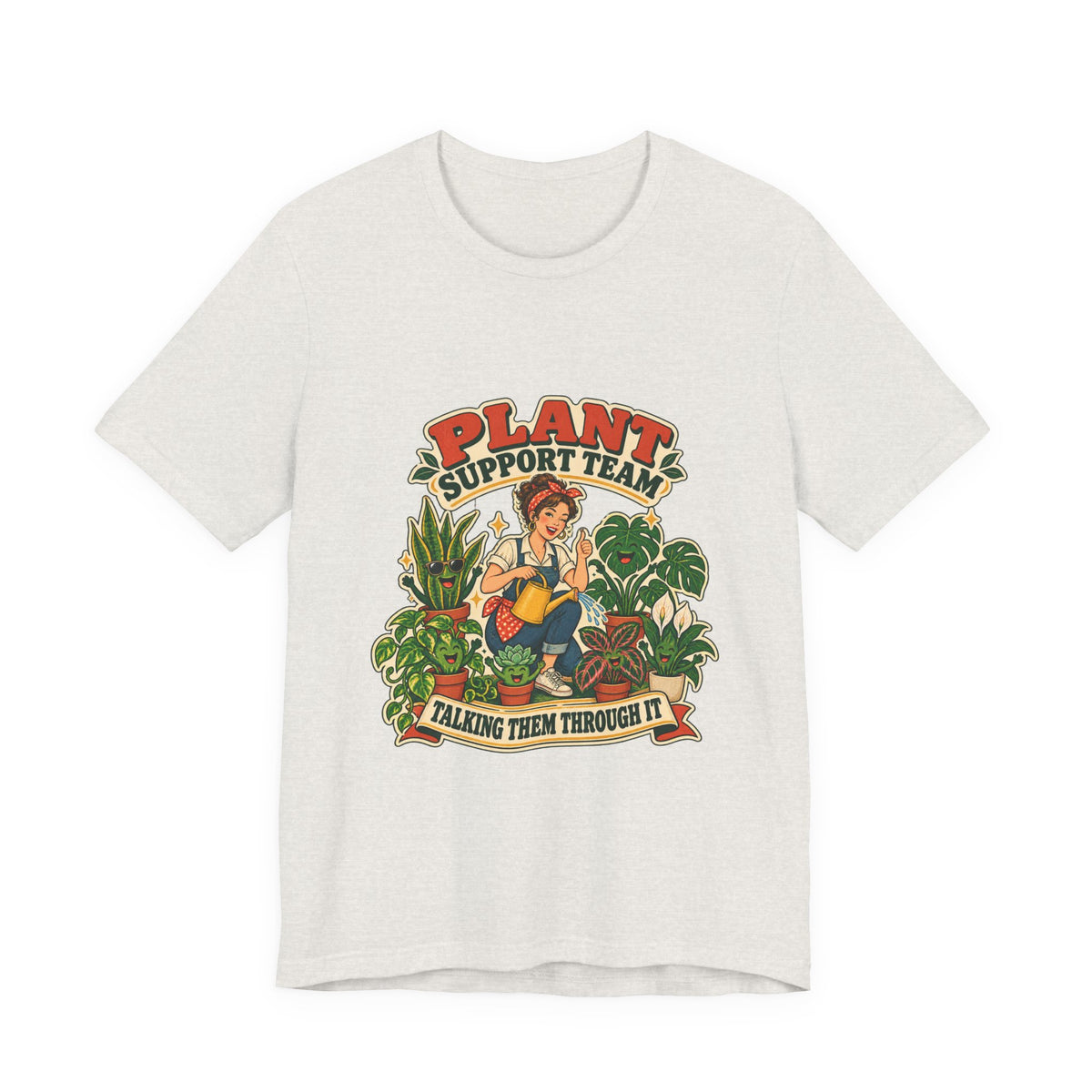Plant Support Team T-Shirt, Talking Them Through It Vintage Plant Lady Tee