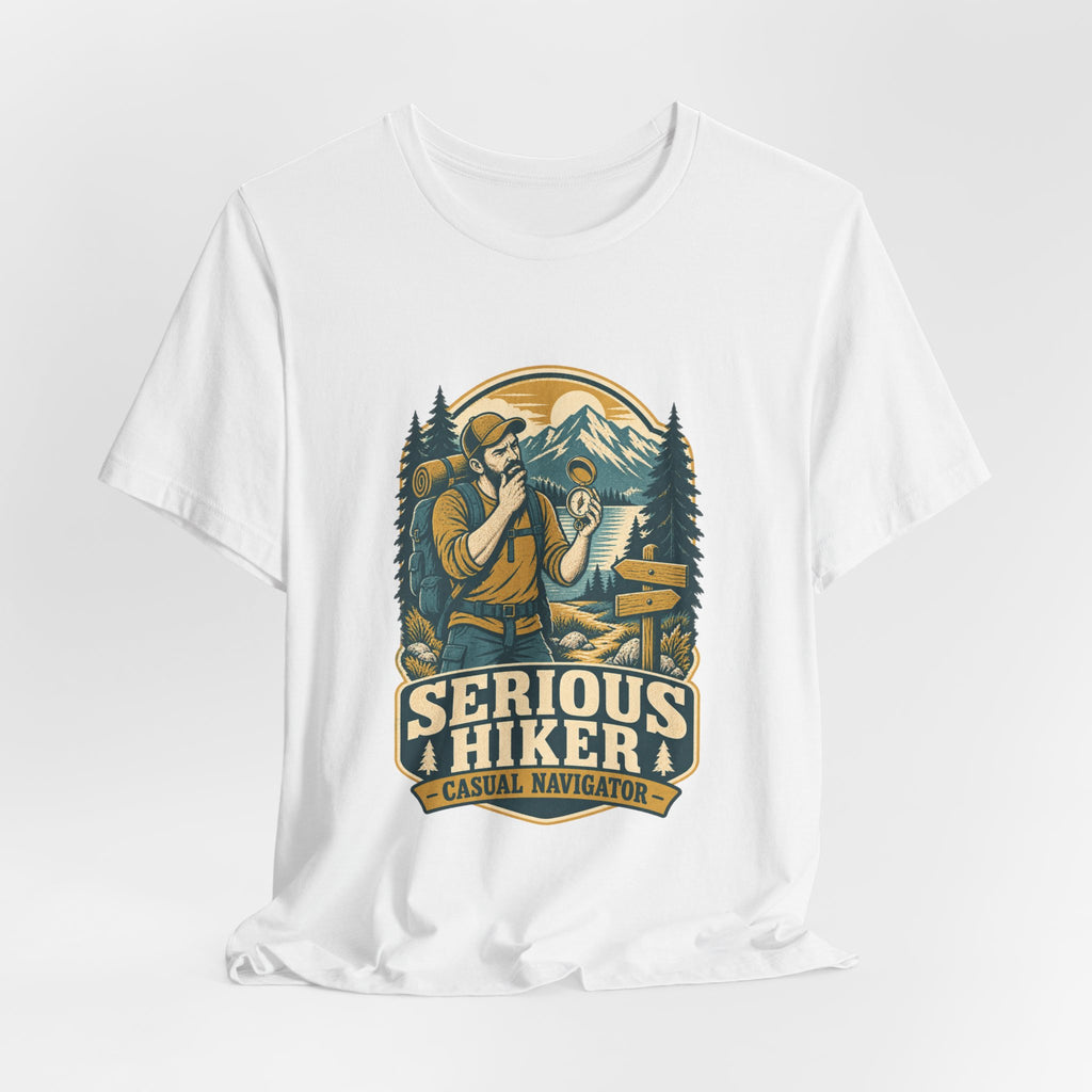 Serious Hiker T-Shirt — Casual Navigator Vintage Hiking Compass Mountain Tee