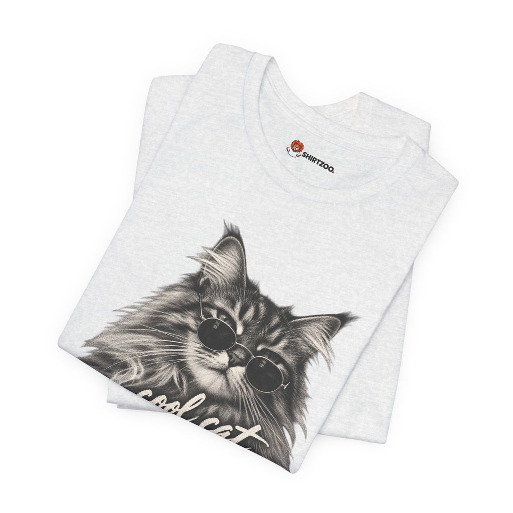 Cool Cat Mom T-Shirt — Cute Coffee Cat Graphic Tee for Cat Moms