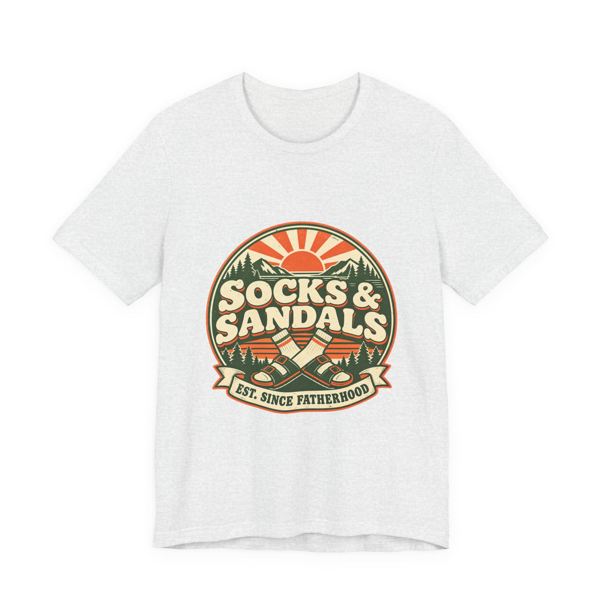 Socks & Sandals Fatherhood T-Shirt | Vintage Dad Humor Outdoor Graphic Tee