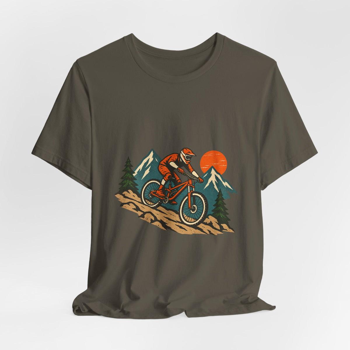 Vintage Mountain Biker Tee, Retro Downhill Cycling and Alpine Trail Shirt