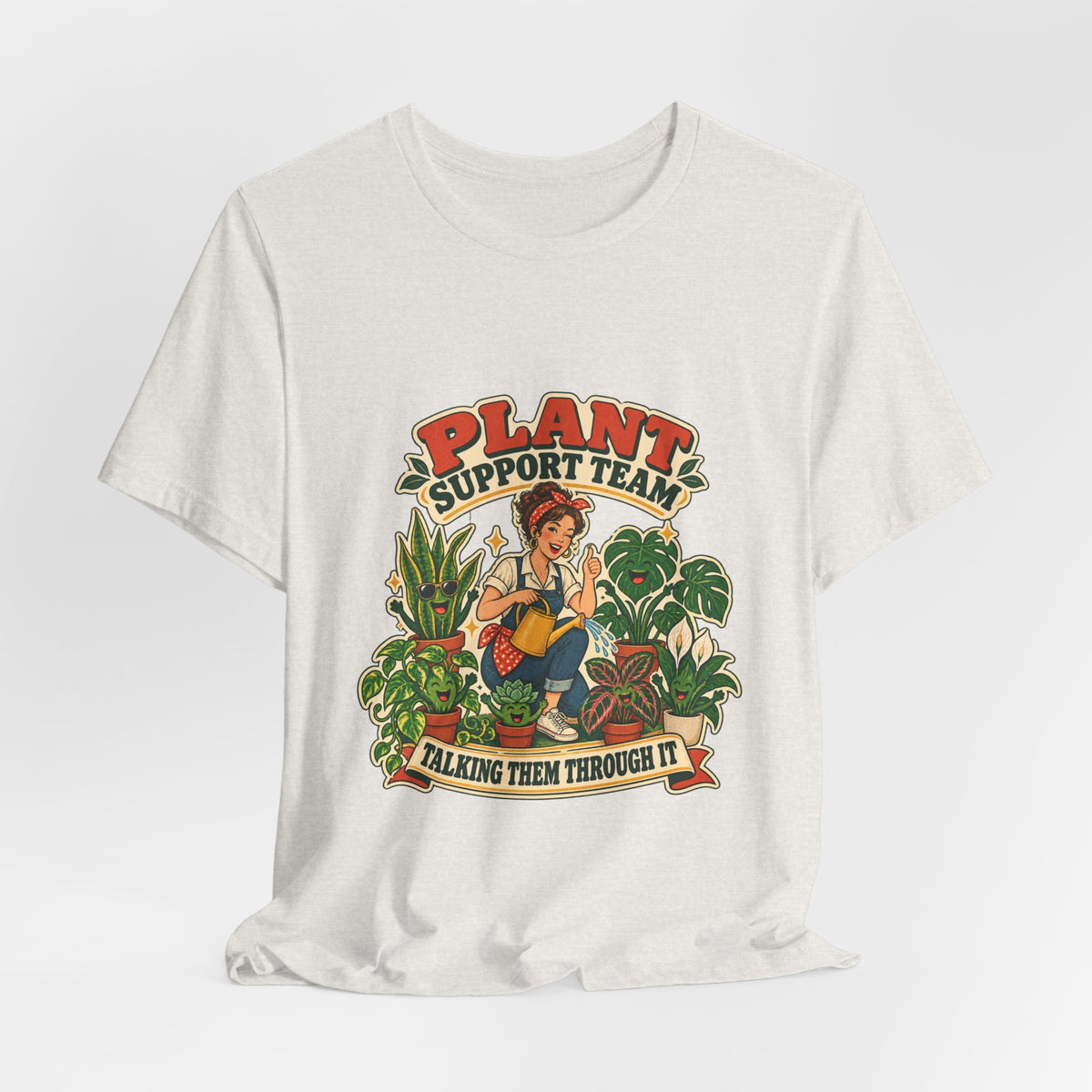 Plant Support Team T-Shirt, Talking Them Through It Vintage Plant Lady Tee