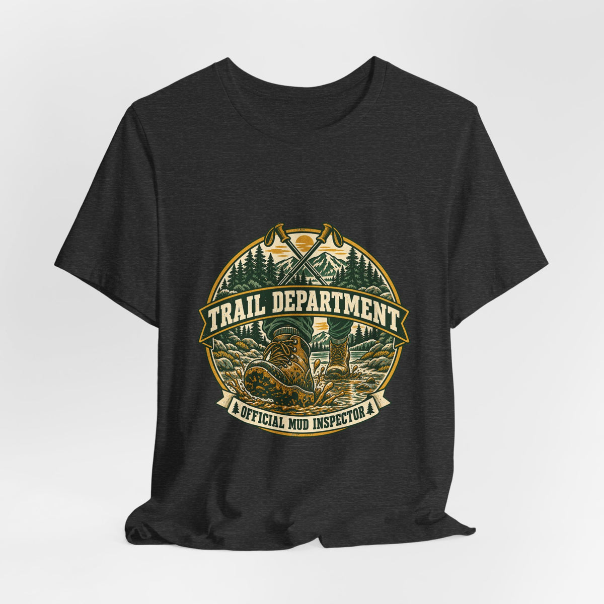 Trail Department Official Mud Inspector T-Shirt, Vintage Hiking Badge Tee