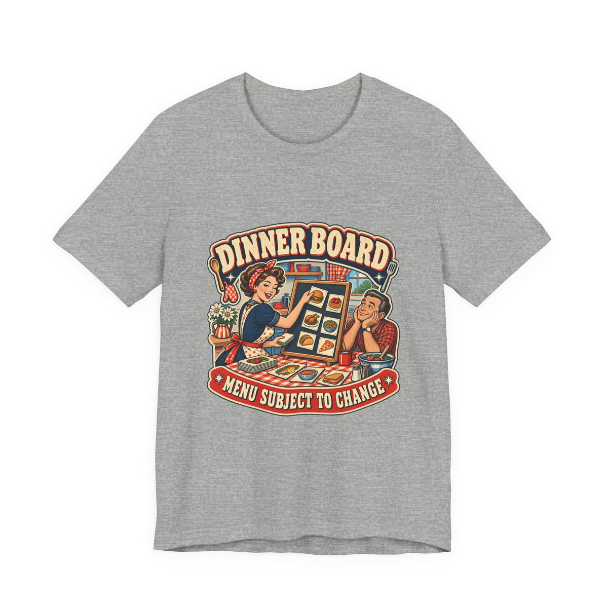 Dinner Board Menu Subject to Change Retro Vintage Food Humor T-Shirt