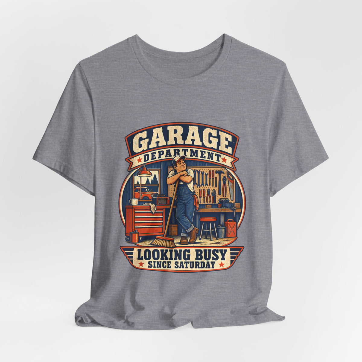 Garage Department Looking Busy Since Saturday Vintage Mechanic T-Shirt