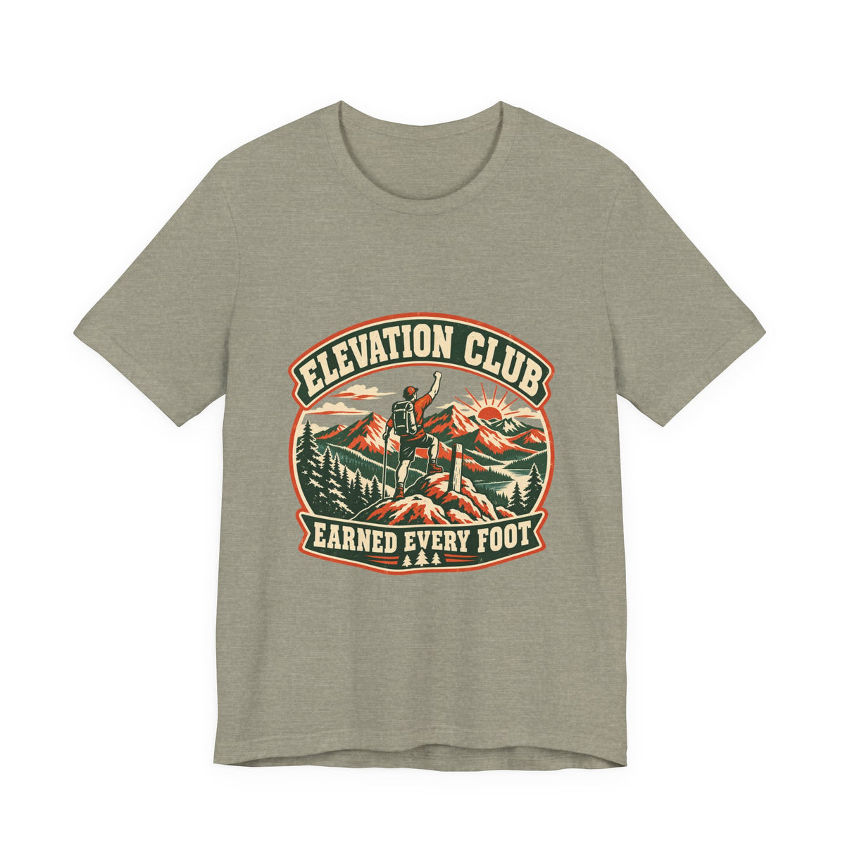Elevation Club Hiking T-Shirt — Earned Every Foot Vintage Mountain Trekking Tee