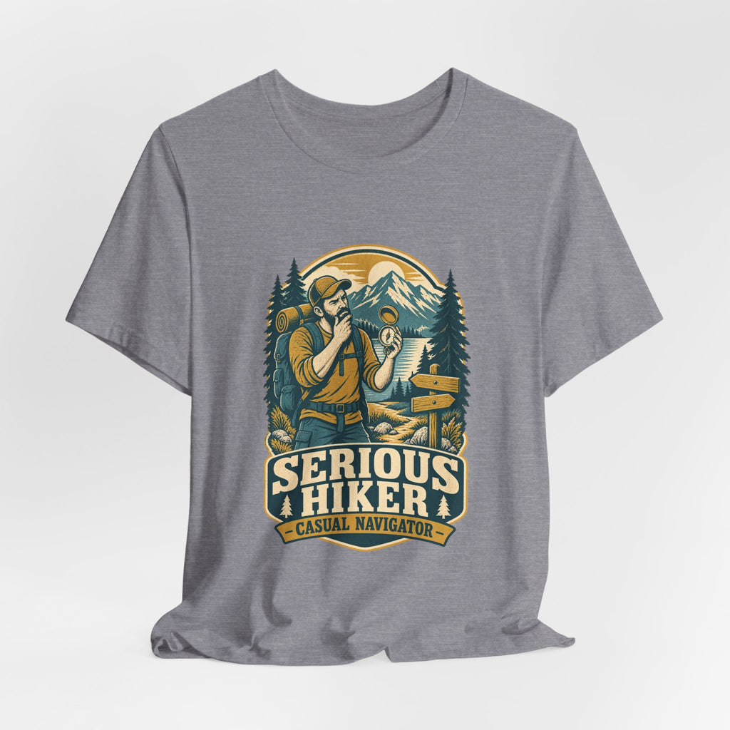 Serious Hiker T-Shirt — Casual Navigator Vintage Hiking Compass Mountain Tee
