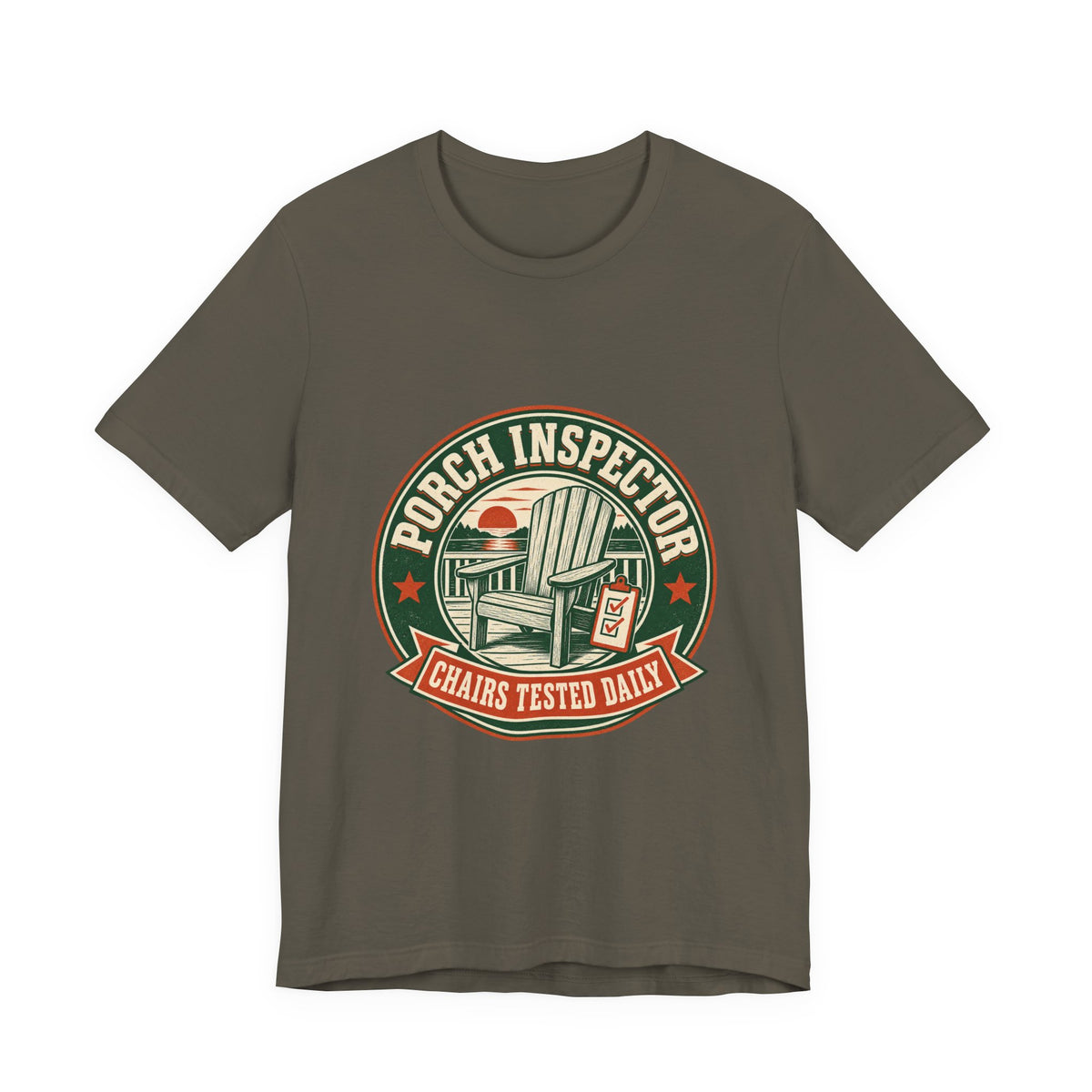 Porch Inspector T-Shirt — Chairs Tested Daily Vintage Adirondack Chair Tee