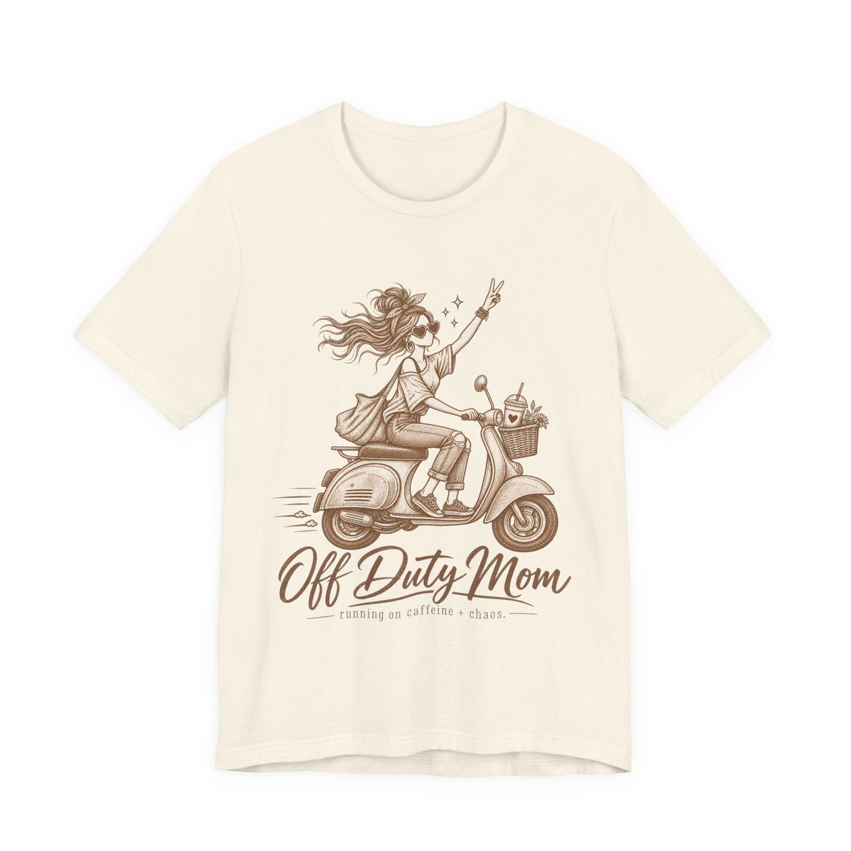 Off Duty Mom Scooter Graphic Tee — Relaxed 'Off Duty Mom' Mother's Day T‑Shirt