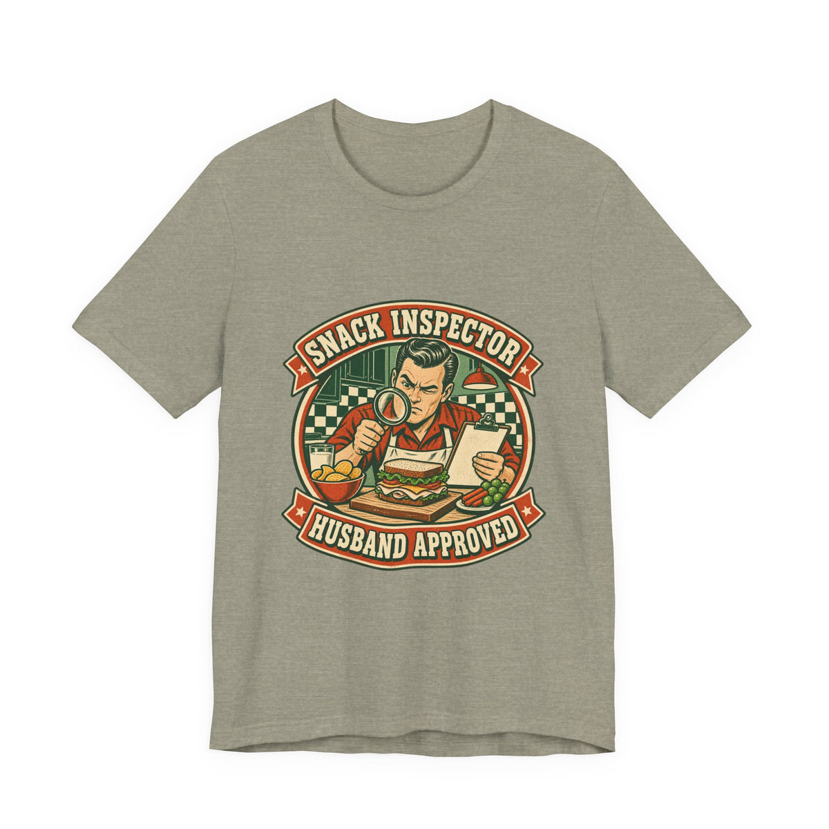 Snack Inspector Husband Approved T-Shirt – Vintage Food Detective Humor Tee
