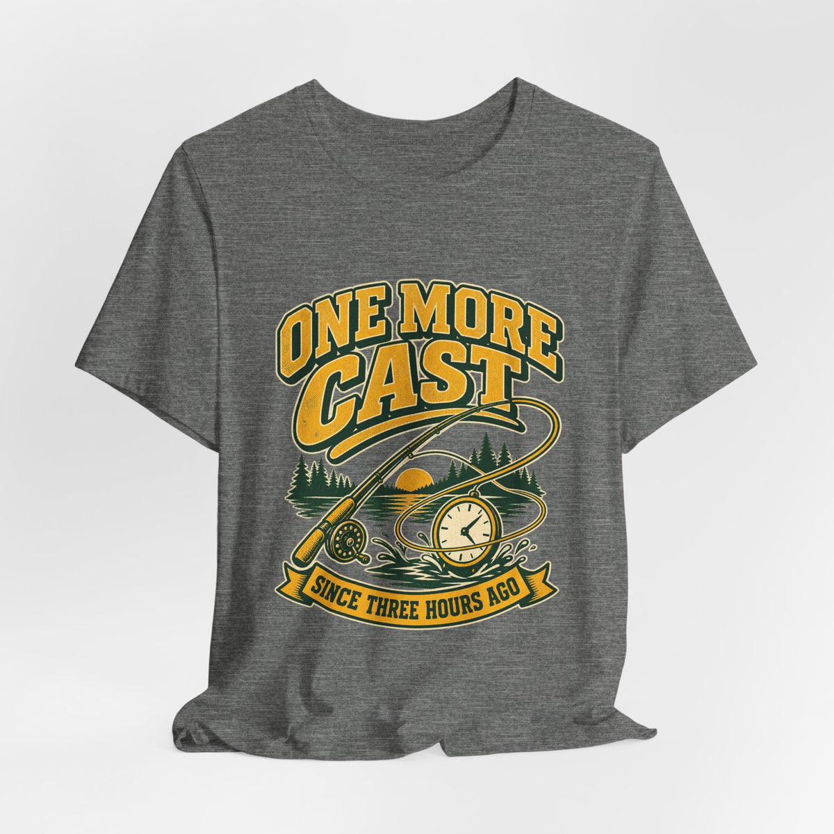 One More Cast Fishing T-Shirt — Vintage Angler Lake Tee