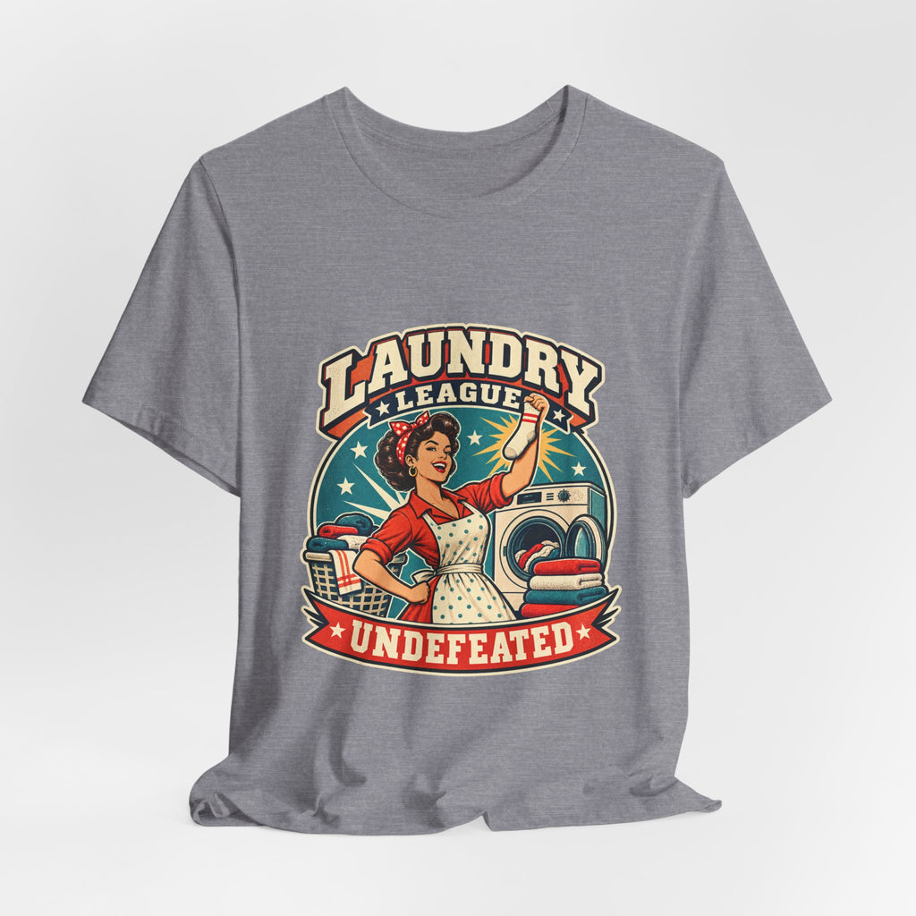 Laundry League Undefeated T-Shirt, Vintage Retro Laundry Room Humor Tee
